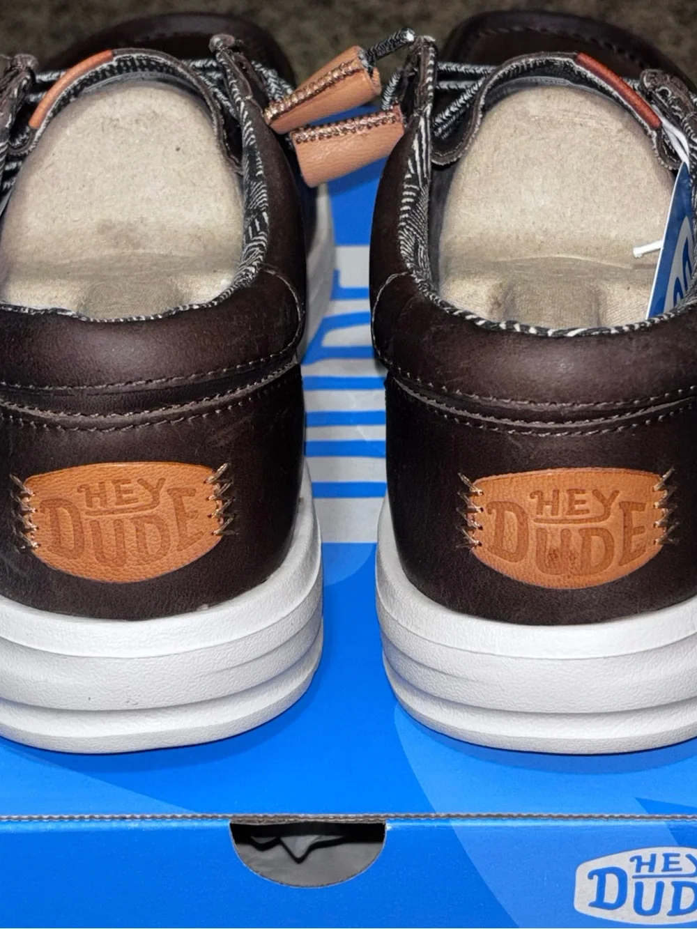 Hey Dude Wally Grip Craft Leather Mens Shoes Size 9 Slip On Loafers New